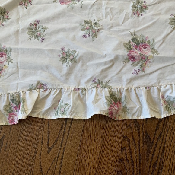 VTG 4 Piece Sheet Set Full Double Complete‎ Pink Roses Ruffles Cottage Core EUC - Picture 7 of 9
